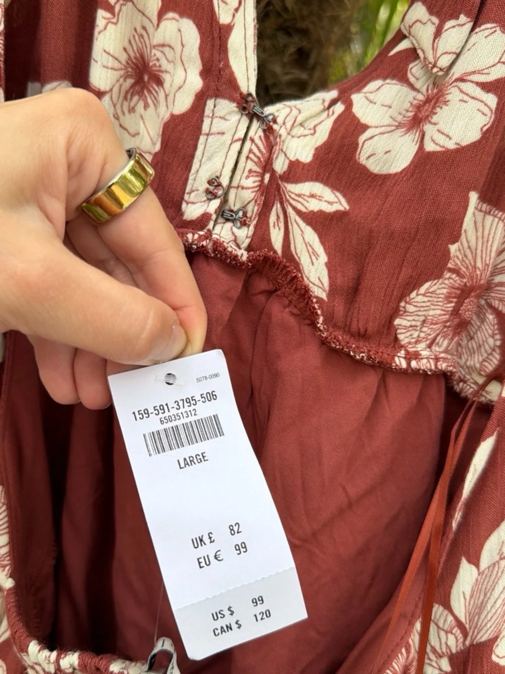Abercrombie & Fitch Dusty Rose Floral Strapless Maxi Dress
